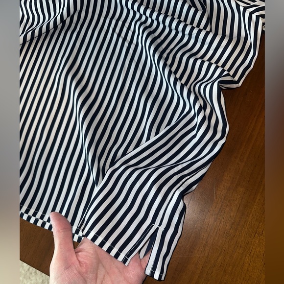 Chico’s, vertical black and white stripe blouse. Size 0. - Picture 6 of 8